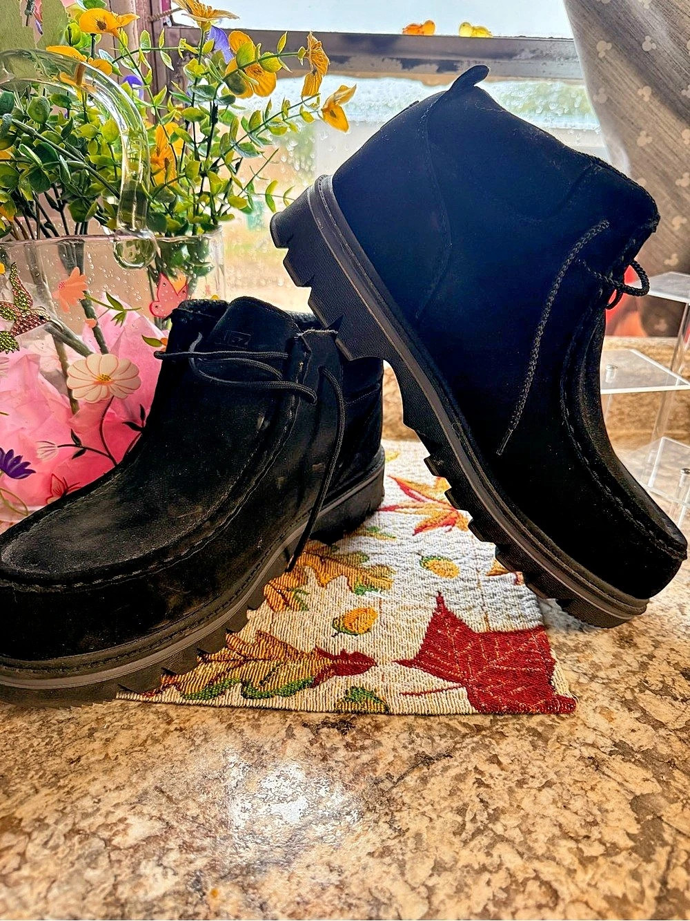 Lugz Fringe Round Toe Chukka Boot Men's Black Boots US 12
